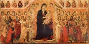 Duccio di Buoninsegna Maria and Child throning in majesty, hoofddpaneel of the Maesta, altar piece oil